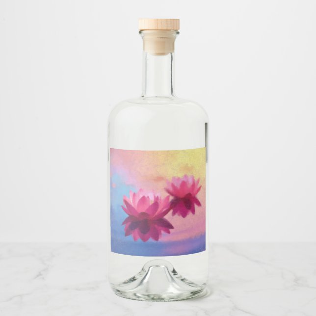 Etiqueta Para Botella De Licor Amor de Lotus (Anverso)