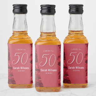 Etiqueta Para Botella De Licor Anémonas Personalizadas Rojas Sorpresa Floral Cump