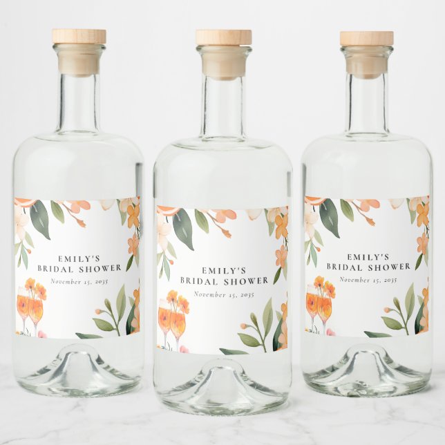 Etiqueta Para Botella De Licor Aperol Spritz Bridal Shower (Botellas)