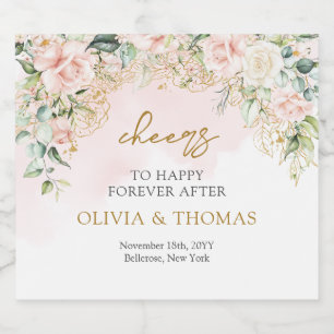 Etiqueta Para Botella De Licor Arco oval de oro de oro del follaje verde del euca