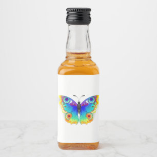 Etiqueta Para Botella De Licor Arcoiris mariposa Peacock Eye