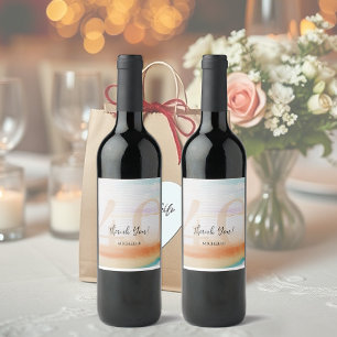 Etiqueta Para Botella De Licor Arcoiris moderno artístico gracias cumpleaños