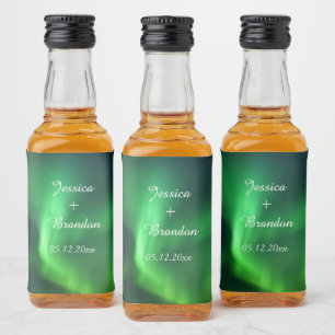 Etiqueta Para Botella De Licor Aurora Borealis Boda de las luces del norte