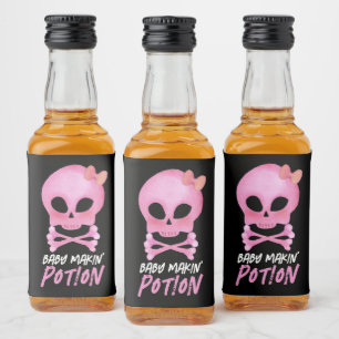 Etiqueta Para Botella De Licor Baby Makin' Potion Black Halloween Baby Shower