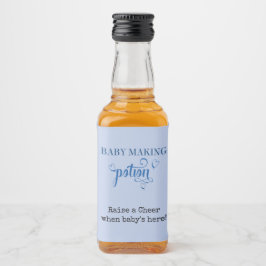 Etiqueta Para Botella De Licor Baby Making Potion Baby Shower Favor Blue Mini