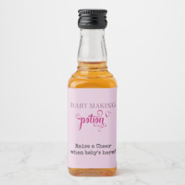Etiqueta Para Botella De Licor Baby Making Potion Baby Shower Favor Pink Mini