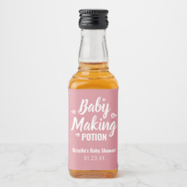Etiqueta Para Botella De Licor Baby Making Potion Funny Shower Gracias Rosa