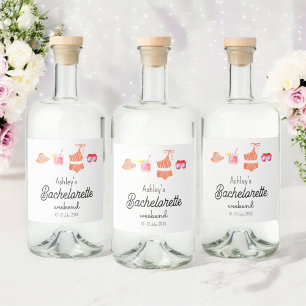 Etiqueta Para Botella De Licor Bachelorette Beach Bikini Weekend