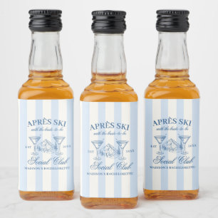 Etiqueta Para Botella De Licor Bachillerato de rayas azules de Apres