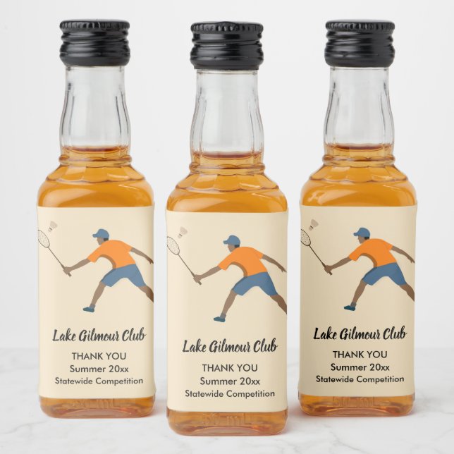 Etiqueta Para Botella De Licor Badminton (Botellas)