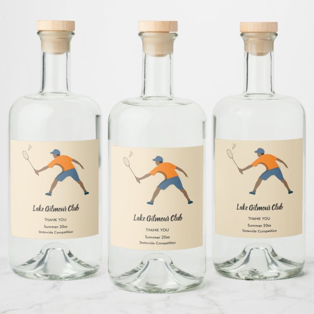 Etiqueta Para Botella De Licor Badminton (Botellas)