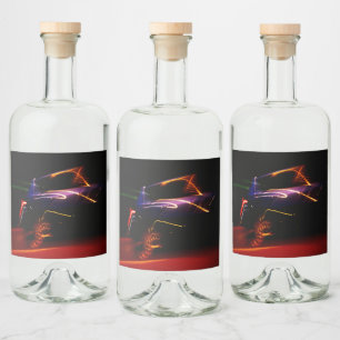Etiqueta Para Botella De Licor baile de coche morado