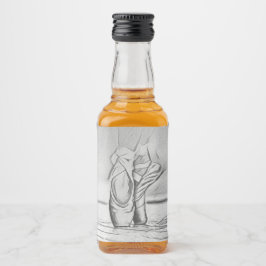 Etiqueta Para Botella De Licor Ballet de baile Zapatos Monocromo Ballerina