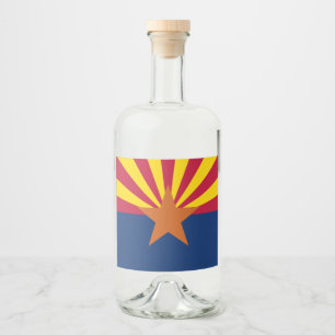 Etiqueta Para Botella De Licor Bandera de Arizona: Poniendo a Star Sun, el Estado