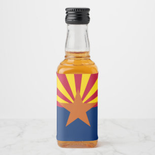 Etiqueta Para Botella De Licor Bandera de Arizona: Poniendo a Star Sun, el Estado