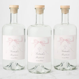 Etiqueta Para Botella De Licor Baptismo arco rosa
