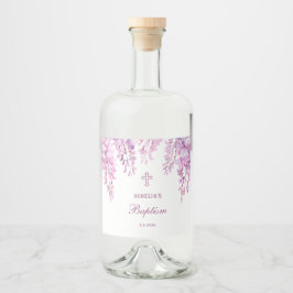Etiqueta Para Botella De Licor Bautizo de glicina rosa