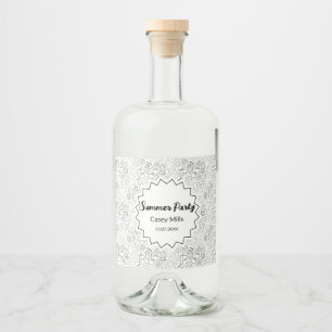 Etiqueta Para Botella De Licor Baya de fresa de cereza negra dibujada a mano Mode