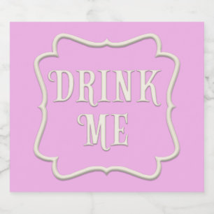 Etiqueta Para Botella De Licor "Bebame" Maravilla Fiesta Tea Fancioso Rosa