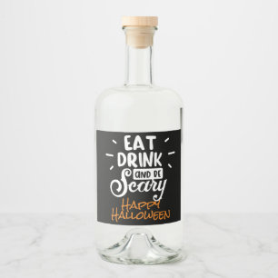 Etiqueta Para Botella De Licor Bebe y sé aterrador cita fiesta de Halloween