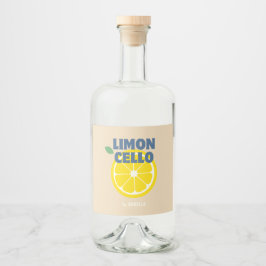 Etiqueta Para Botella De Licor Beige Limoncello moderno casero