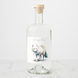 Etiqueta Para Botella De Licor Belleza Ártica: Zorro de Invierno personalizado