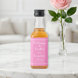 Etiqueta Para Botella De Licor Bello Nombres en Guión Blanco Bodas Rosa Chic Mini
