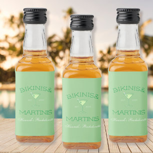 Etiqueta Para Botella De Licor Bikinis y Martinis Fiesta de Soltera en la Playa V