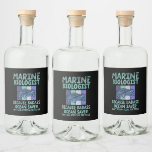 Etiqueta Para Botella De Licor Biología marina