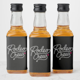 Etiqueta Para Botella De Licor Black Rodeo Crew Western Bachelorette Party