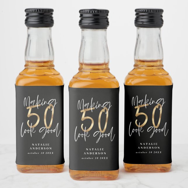 Etiqueta Para Botella De Licor Blacka y la fiesta de 50 años de oro (Botellas)