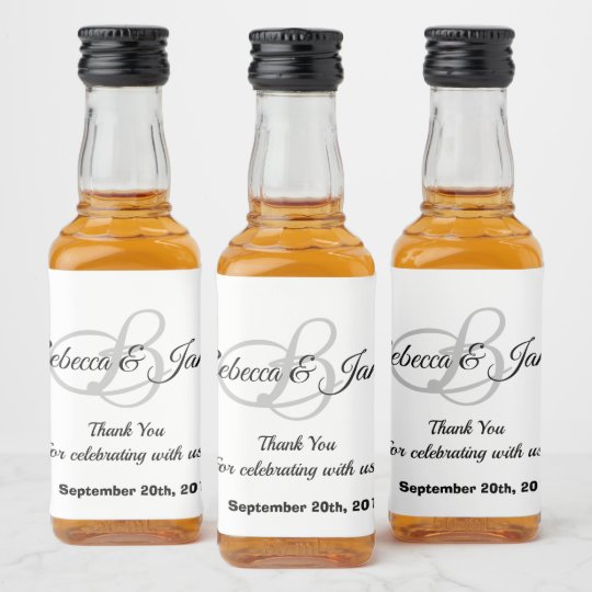 Etiqueta Para Botella De Licor Blanco Y Negro Gracias Boda Zazzle Es
