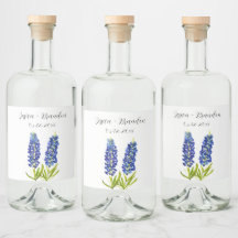 Bluebonnets Watercolor Flor azul Boda floral