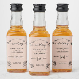 Etiqueta Para Botella De Licor Boda Boho Trendy Script