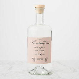 Etiqueta Para Botella De Licor Boda Boho Trendy Script
