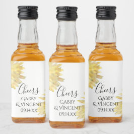 Etiqueta Para Botella De Licor Boda de color amarillo girasol