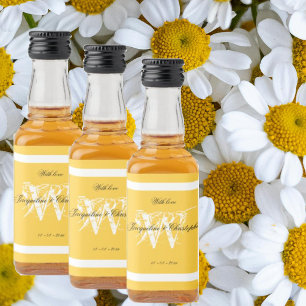 Etiqueta Para Botella De Licor Boda de guión de Moda de monograma minimalista Min