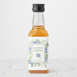 Etiqueta Para Botella De Licor Boda de Hortensias Azules