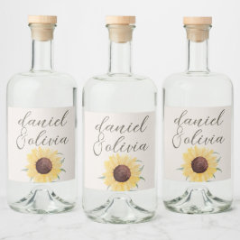 Etiqueta Para Botella De Licor Boda de margarita de color retro pastel