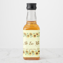 Etiqueta Para Botella De Licor Boda Divertida Amarilla Rústica Girasol