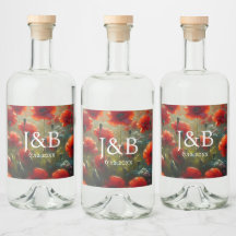 Boda floral de pipetas rojas personalizado