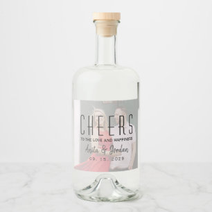 Etiqueta Para Botella De Licor Boda fotográfico de Bride y Groom