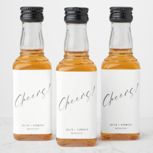 Etiqueta Para Botella De Licor Boda Minimalista Caligráfica