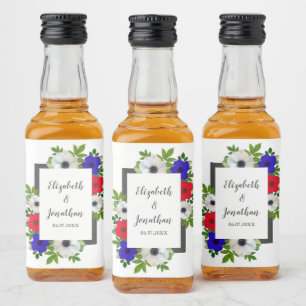 Etiqueta Para Botella De Licor Boda Patriótico Panda Anemone