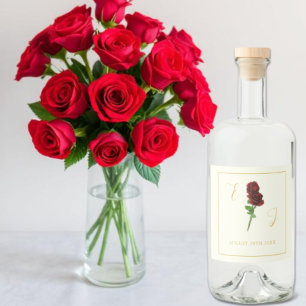 Etiqueta Para Botella De Licor Boda Rosa Marfil Dorado