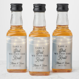 Etiqueta Para Botella De Licor Boda Rústica A Favor De Un Disparo Que Amarramos A