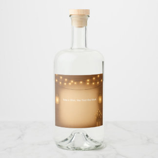 Etiqueta Para Botella De Licor Boda Rústico Mason Jar & String Lights