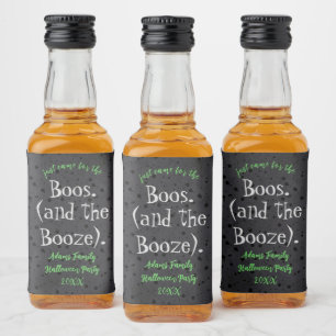 Etiqueta Para Botella De Licor Boos y Booze Favores de la fiesta de Halloween par
