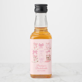 Etiqueta Para Botella De Licor Boots y arcos de bóveda rosada Fiesta de la Bachel