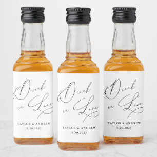Etiqueta Para Botella De Licor Borracho Enamorado Frasco De Vino Boda Blanco Y Ne